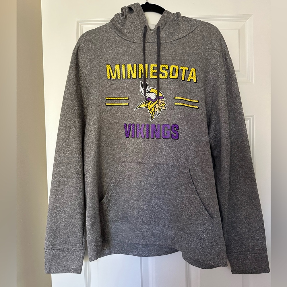 NWOT* NFL Team Apparel Gray MN Vikings Hoodie- Size Large